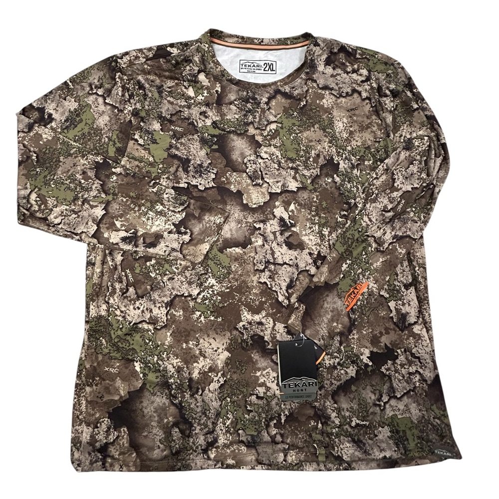 Tekari Hunt Men's Camouflage LS Performance Lightweight UPF 50 Shirt 2XL NWT